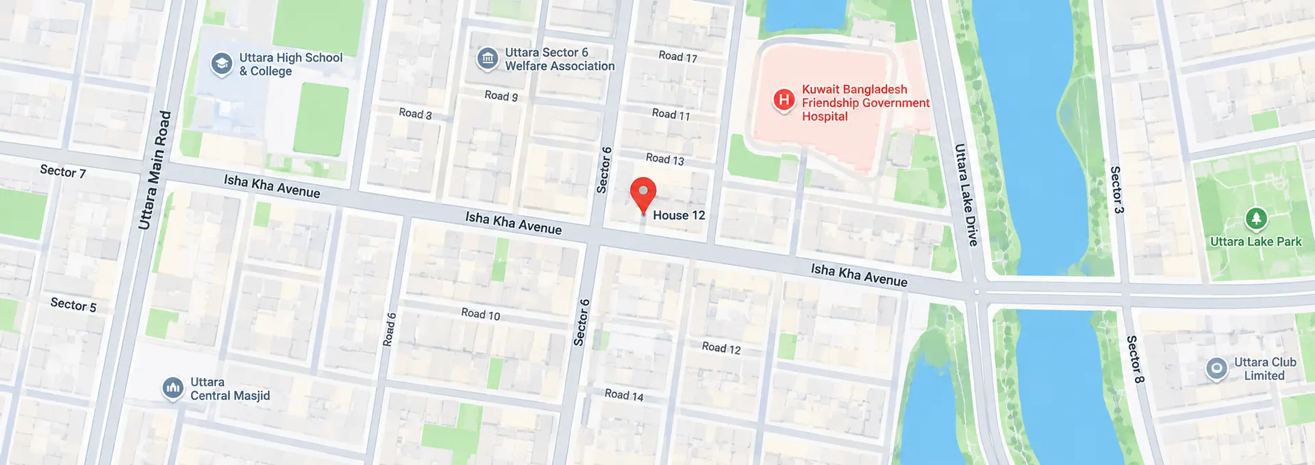 Street map of the area around the Polymer Solution office in Dhaka