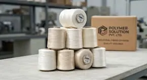 Spools of polyester yarn